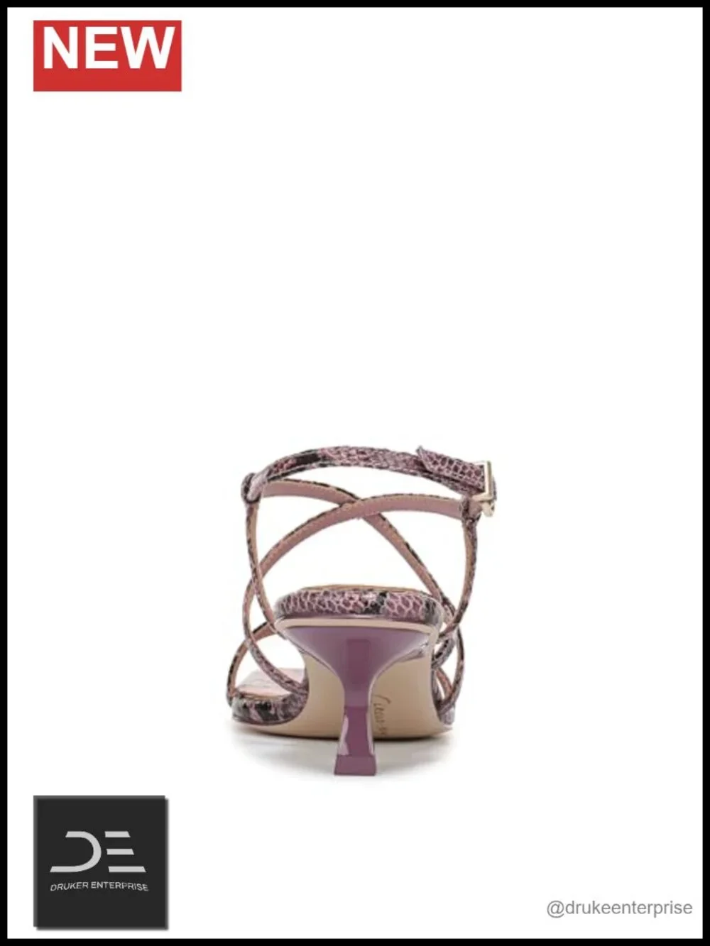 Faux Leather Strappy Kitten Heel Sandals